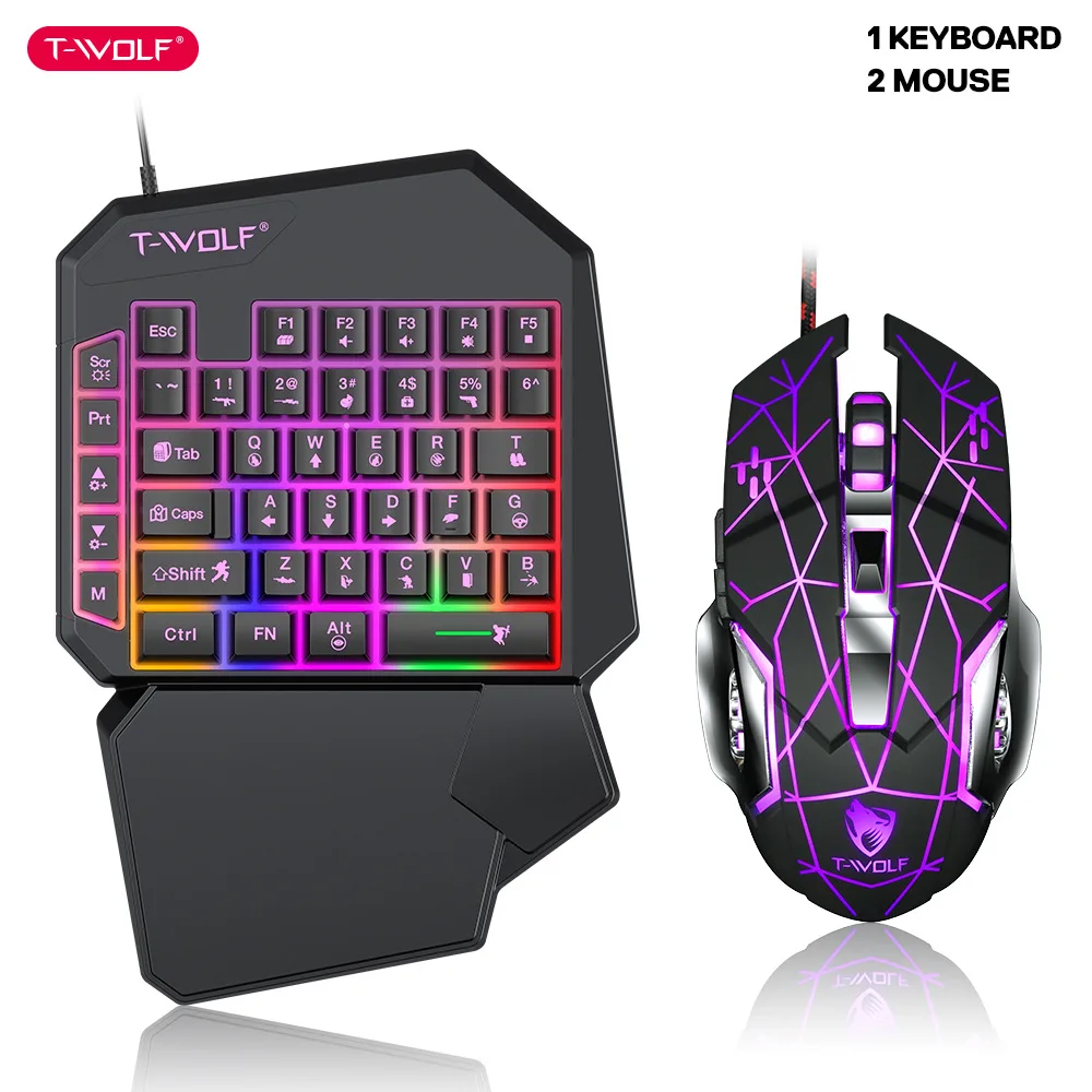 T-WOLF TF900 One Handed Keyboa - Gaming Accessories Bundle のレビューと価格