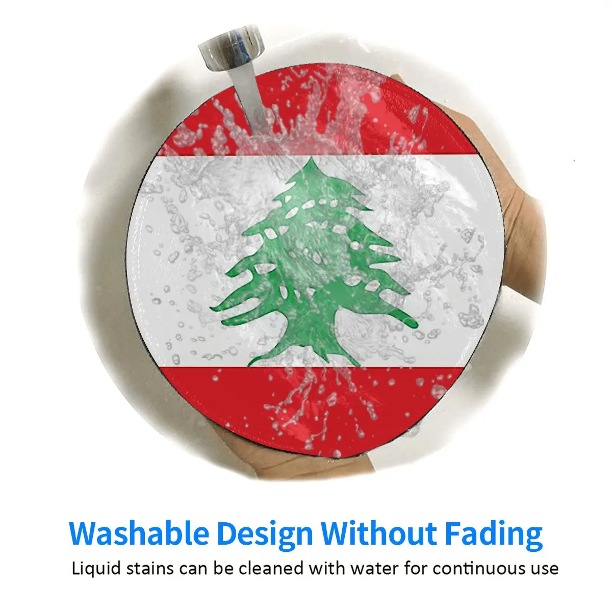 Flag Of Lebanon Round Mouse Pa - Gaming Accessories Lebanon のレビューと価格
